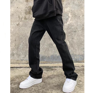 Pantalones vaqueros éxito de ventas con logotipo personalizable, pantalones vaqueros bordados de alta calidad para autocultivo elástico, pantalones vaqueros de calle Hip Hop para hombre - Product Image 1