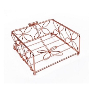 Metal Rose Gold Color <b>Napkin</b> <b>Holder</b> For Table Decoration And Accessories Premium Quality Tissue <b>Napkin</b> <b>Holder</b> - Product Image 1