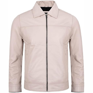 Premium men leather jacket <b>genuine</b> cowhide biker style slim fit winter fashion durable outerwear bulk supplier - Product Image 5