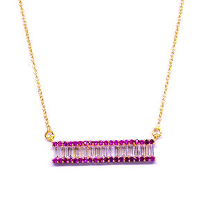 Gemvanity lujo 925 collar de cadena de eslabones de plata esterlina moda chapado en oro rojo blanco Topacio piedras preciosas Estilo clásico - Product Image 1