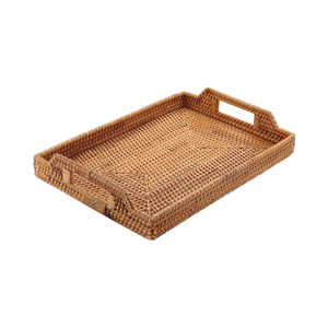 Bandeja de mimbre Natural tejida a mano ecológica de lujo, almacenamiento de madera con estilo moderno para comedor en casa, herramienta elegante para frutas y verduras - Product Image 5