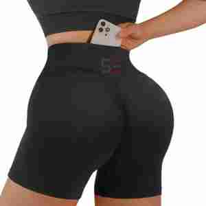 Shorts de Yoga y Entrenamiento para Mujer, Cintura Media, Control de Abdomen, Estilo Casual, con Bolsillos, 100% Algodón, Secado Rápido, Venta al Por Mayor, Personalizables - Product Image 6