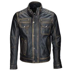 Customized Wholesale Leather Boxy Drop Shoulder Zipper Bomber <b>Jacket</b> for Men Leather <b>Racer</b> <b>Jacket</b> Custom Winter Leather <b>Jacket</b> - Product Image 3