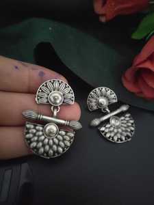 Lowest Prices <b>Earrings</b> <b>Set</b> with <b>Silver</b> Metal Made Vintage Style Handmade <b>Earrings</b> <b>Set</b> for Daily Wear <b>Earring</b> <b>Set</b> - Product Image 2