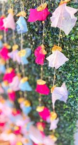 Guirlande décorative tendance en filet Gota, décoration colorée, toile de fond Ganpati, décoration de fête, décoration Haldi Mehendi - Product Image 4