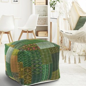 ผ้าหุ้มไหม Kantha ลายปักด้วยมือสไตล์ดั้งเดิมสำหรับห้องนอนกลางแจ้งห้องนั่งเล่นหรือโรงแรม - Product Image 4