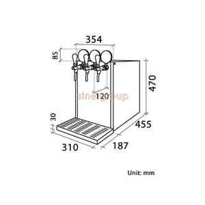 Enfriador de agua de mostrador Polares de 3 vías para agua fría + temperatura ambiente + agua fría con gas, 120 l/h. Enfriamiento de banco de hielo sin válvula solenoide - Product Image 4