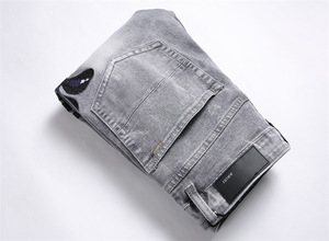 Pantalones vaqueros para hombre de corte regular superventas, pantalones vaqueros ajustados negros para hombre, pantalones vaqueros rectos informales para hombre, Vaqueros originales - Product Image 6