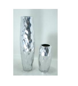 Vase à fleurs italien de haute qualité en aluminium finition argentée pour la décoration de la maison salon et chambre à coucher - Product Image 3