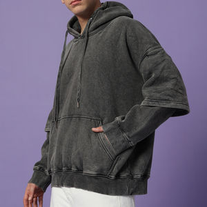 Sudaderas con Capucha de Doble Manga Lavadas al Ácido para Hombre, Sudaderas con Capucha Extra Grandes Personalizadas - Product Image 4