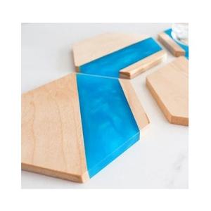 Dessous de verre à thé au design créatif en résine époxy et bois d'acacia Mads et tampons décoratifs ustensiles de cuisine de table petit déjeuner sous-verre - Product Image 1