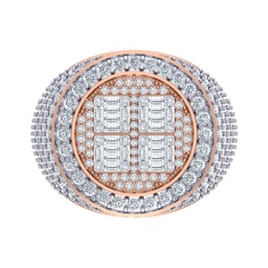 Lujo Iced Hip Hop Baguette Cut VVS Lab Grown Diamond Halo Compromiso Anillo de bodas 14K Oro Rosa IGI Certificado Fiestas finas - Product Image 1