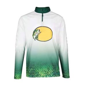 Camiseta de Pesca Unisex de Manga Larga con Media Cremallera, Estampado por Sublimación de Alta Calidad, Talla Grande, Secado Rápido, Protección Solar - Product Image 1