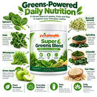 Poudre de Super Aliments Verts en Marque Blanche OEM Spiruline Chlorelle pour la Détoxification et le Soutien Digestif – Usage Adulte, Sans Gluten, Riche en Protéines