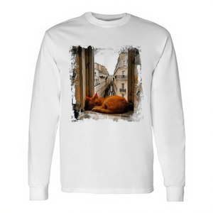 T-shirt a maniche lunghe Sleeping Cat In Paris - Product Image 2