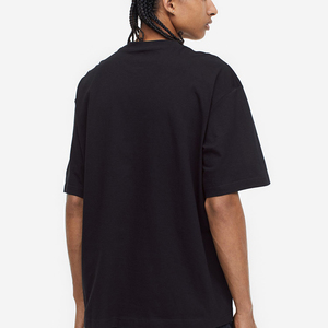 Customized 250g Heavy Batik 100% Cotton Vintage <b>Tshirt</b> Solid Color Loose Short Sleeves Knitted Fabric with Polyester Inclusions - Product Image 5