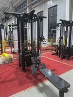 Machine de musculation multi-stations BN Commercial 5 avec système de câbles croisés et pile de poids pour centre de fitness, entraînement complet du corps