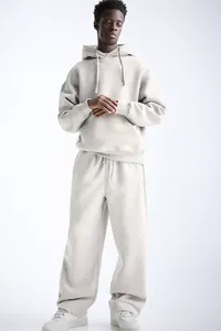 Ensemble de 2 pièces : sweat-shirt ample et pantalon de jogging surdimensionné, poids lourd, 100% coton, jogging uni, survêtement pour homme - Product Image 2