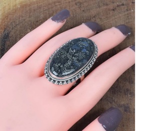 Natural <b>Marcasite</b> Oval <b>Ring</b> 925 Sterling Silver Handmade Gemstone Elegant Jewelry Christmas Gift - Product Image 1