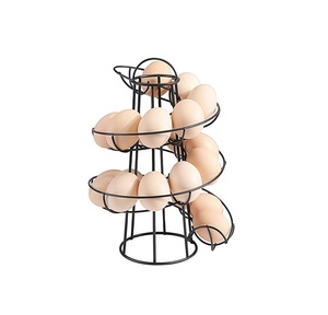 Panier à oeufs en métal noir avec poignée vintage ferme fil rond organisateur de stockage pour comptoir de cuisine support rustique - Product Image 1