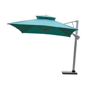 3m çift üst alüminyum kare bahçe şemsiyesi rüzgar geçirmez asılı Parasols açık oteller spor salonları ve baz için büyük konsol ofset - Product Image 2