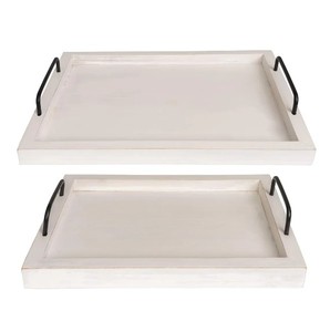 ถาดไม้มะม่วงพร้อมที่จับเชือกถาดเสิร์ฟผลไม้สีน้ำตาลแนวชนบท - Product Image 5