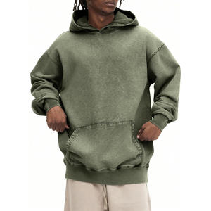 Sudadera con Capucha 100% Algodón Lavado al Ácido, Unisex, con Logotipo Personalizado, Bolsillo Extra Grande, Transpirable, de Otoño, con Letras, de Alta Calidad - Product Image 5