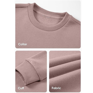 เสื้อพูลโอเวอร์ผู้ชายคอกลมสีพื้นทรงหลวมแขนยาว สวมใส่สบาย พิมพ์ลายได้ตามสั่ง สำหรับตลาดส่งออก - Product Image 5