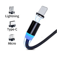 Kabel Data magnetik, kabel Data magnetik tipe-c Micro USB c 3 in 1, pengisian daya cepat untuk ponsel
