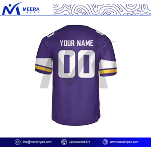 Camiseta de fútbol americano de malla de Color degradado de alta calidad personalizada para hombre, camiseta de Rugby con logotipo sublimado de patrón sólido - Product Image 3