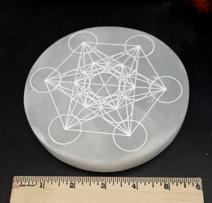 Placa de carga de cristal redonda de selenita pulida Natural, cristales de limpieza, mejor calidad, gran oferta, el mejor regalo - Product Image 3