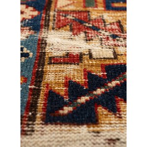 Aalam Ivory Flat Weaves Wool Rugs Paem-1394 Geometric Persian Boho Modern Cotton Jute Carpet <b>Washable</b> for Teens and Home Use - Product Image 3