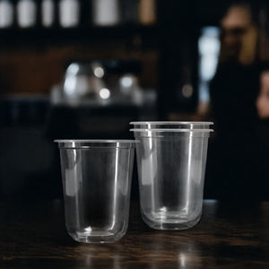 Wholesale <b>Disposable</b> Single Wall Plastic Cups with <b>Lids</b> 95mm Diameter 16/20/24 oz Capacity for Cold Beverages & Desserts - Product Image 4