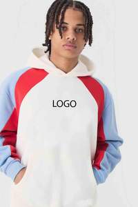 Ensemble de survêtement pour homme, style vintage d'hiver, à capuche, blocs de couleur, manches raglan, pantalon large, streetwear, athleisure, survêtement complet - Product Image 3