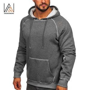 Sudadera con capucha gris para hombre con logotipo personalizado a granel, Sudadera con capucha de lana de algodón de peso pesado, sudaderas con capucha con bolsillo de canguro y cordón - Product Image 3