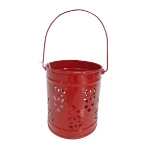 Artigianato decorativo in ferro appeso T Lite votivo rosso PC portacandele lanterne e barattolo di candela per la decorazione domestica