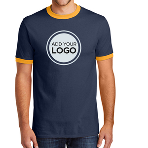 T-shirt en poly coton pour hommes, manches courtes, col ras du cou, sous-vêtements classiques, t-shirts Ringer pour hommes - Product Image 1