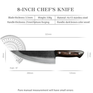 Venta al por mayor pedidos a granel personalizados OEM ODM servicio profesional fijo hoja afilada cuchillo Chef cuchillo cocina mango de madera - Product Image 6