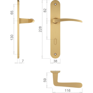Juego de Manijas para Puerta y Ventana de Latón F49 OB de 72 mm de Largo, Modelo M171/332P de HOPPE, para Instalación Izquierda/Derecha, Estándar DIN, Estambul - Product Image 3