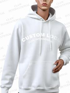 Sudadera con capucha de lana en blanco de gran tamaño personalizada con hombros caídos Vintage lavado ácido sudaderas con capucha desgastadas para hombres ropa Vintage - Product Image 5