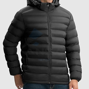 Doudoune à capuche pour hommes personnalisable Manteau d'hiver léger et résistant à l'eau isolé Capuche détachable Poignets élastiques - Product Image 5