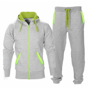 Ensemble de survêtement en coton pour homme avec impression bouffante en relief, sweat à capuche en molleton à motif solide, bas de gymnastique pour la saison d'hiver - Product Image 5