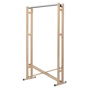 Porte-manteau Snake 90 96x43x177cm en bois de hêtre massif naturel avec roulettes pour usage intérieur - Product Image 2