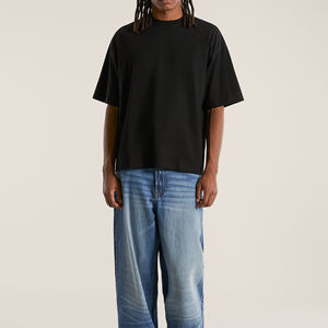 T-shirts pour hommes surdimensionnés 100% coton Tissu peigné Sensation douce Léger Respirant Écologique - Product Image 3