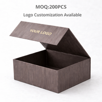 Boîte en carton rigide magnétique pliable et recyclable avec logo personnalisé, emballage magnétique imprimé sur mesure, boîtes cadeaux pliables noires