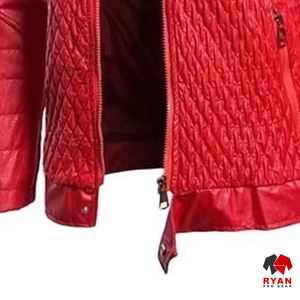 Veste en cuir véritable sur mesure de haute qualité pour homme, broderie tendance, style universitaire, motif de lettres - Product Image 5