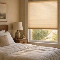Persianas Celulares Verticales Inalámbricas Modernas de Panal Liso, Cortinas de Ventana de Poliéster Spunlace Motorizadas con Oscurecimiento de Habitaciones, Tamaño Personalizado