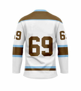 Maillot de hockey sur glace personnalisé OEM pour joueurs professionnels, unisexe, personnalisable pour l'équipe, haute qualité, écologique, antibactérien, séchage rapide - Product Image 4