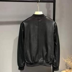 Venta caliente chaqueta de cuero de oveja de cuero de moda negro personalizado - Product Image 1