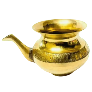 Lota de Latón Puro Vintage de Alta Calidad con Grabado y Acabado Pulido para Uso en la Cocina, Artículo de Cocina Lota Árabe Antiguo - Product Image 2